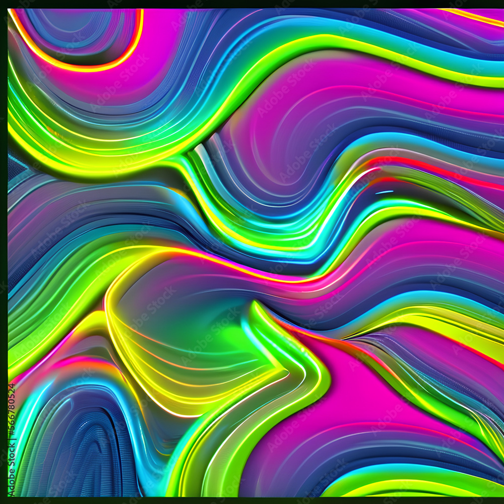 Abstract Waves Background Neon 