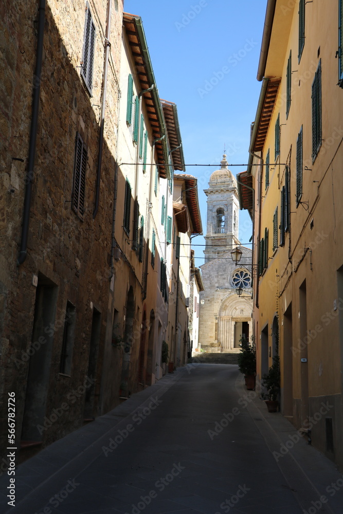 Street in San Quirico d'Orcia, Tuscany Italy