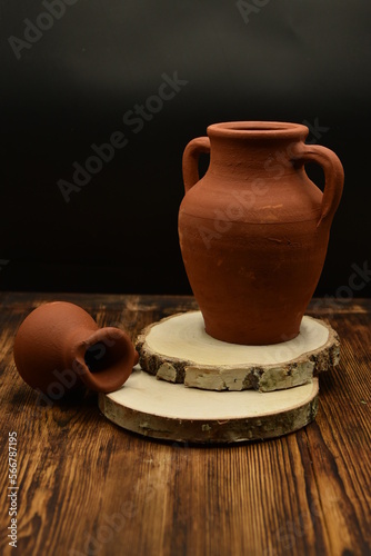 clay jug on a table