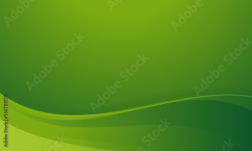 Abstract green wave background. Dynamic line composition with soft gradients for ecological concept. Vector illustration