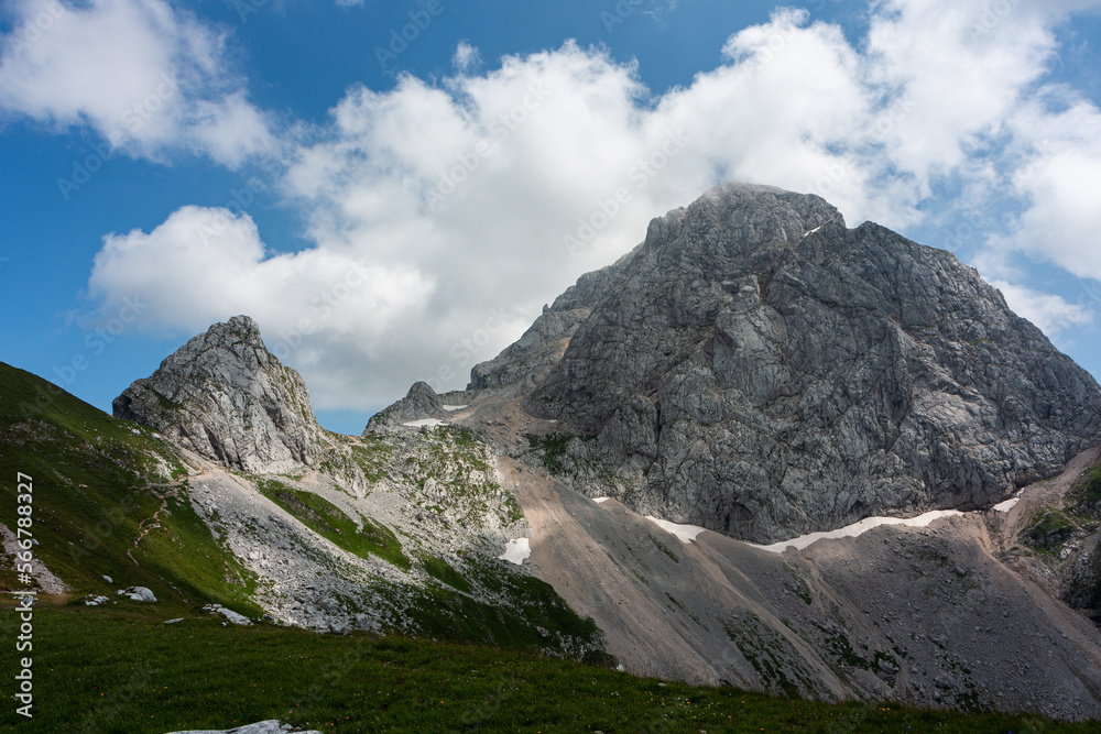 Mountain views in the Julian Alps in Slovenia, Mangart Mountain views in the Julian Alps in Slovenia, Mangart