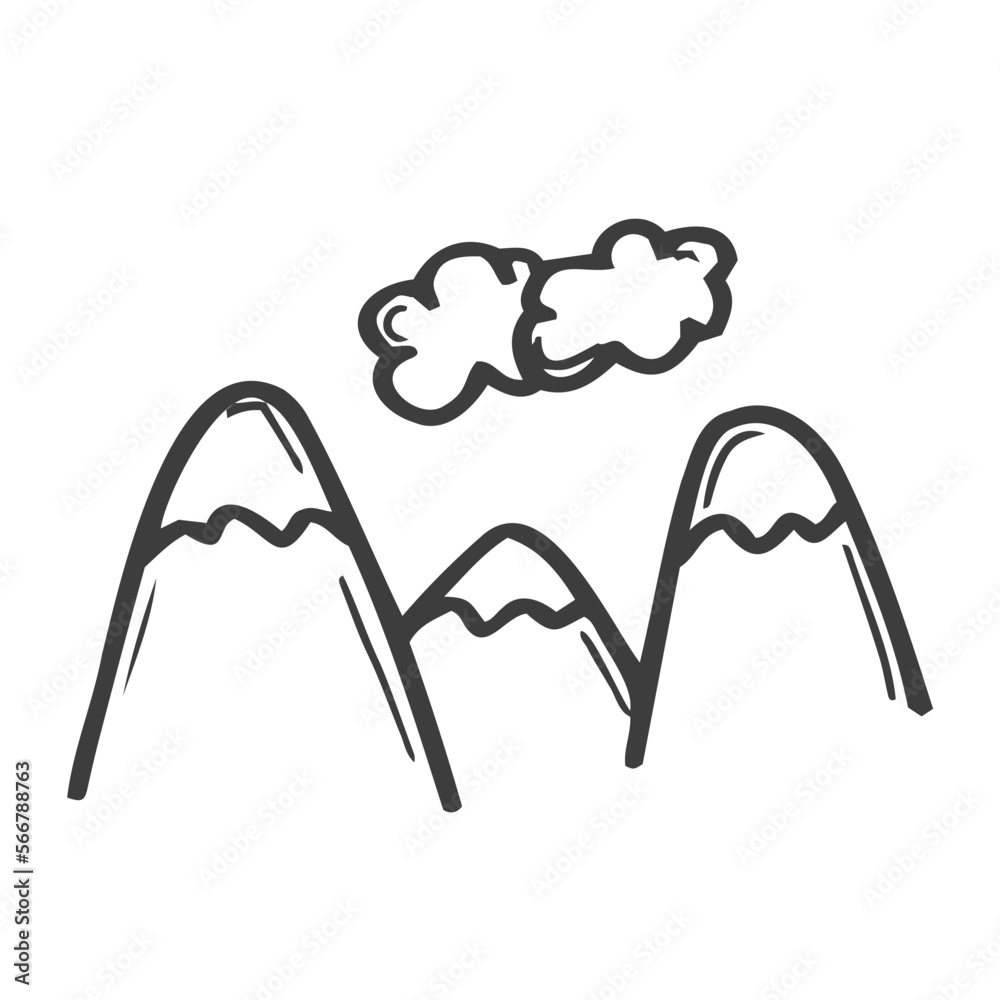Vector doodle simple mountain sketch. Hand drawn vector illustration. Vector doodle simple mountain sketch. Hand drawn vector illustration.