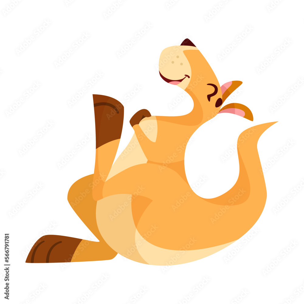 Funny Kangaroo Animal Enjoying and Cheering with Happy Smiling Snout Vector Illustration Funny Kangaroo Animal Enjoying and Cheering with Happy Smiling Snout Vector Illustration