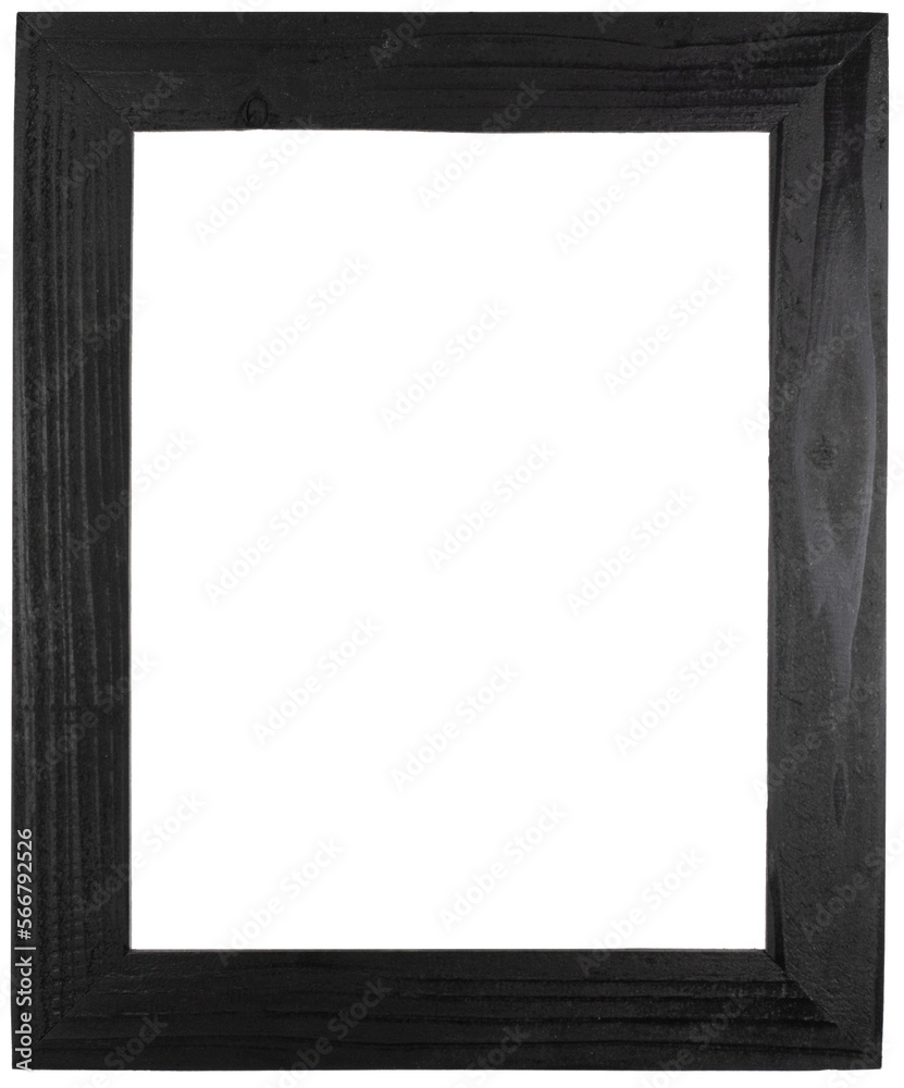 Handmade wood rectangular photo frame painted black Stock Photo | Adobe ...