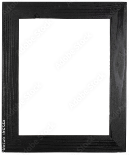 Handmade wood rectangular photo frame painted black