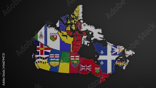 Canada Provinces Border Map Intro