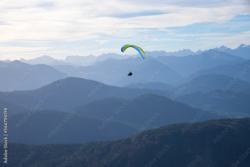 paraglider high above the bavarian alps paraglider high above the bavarian alps