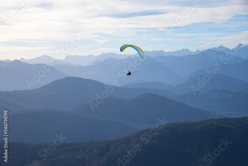 paraglider high above the bavarian alps
