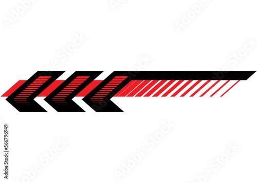 Vector arrow. Pattern for a sports car, moto, boat, body, awning, toy. Vehicle sticker. Signboard. Pointer. Design element. Vector background.