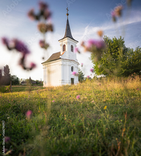 Nice old white chapel with ...