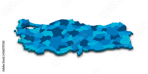 Turkey political map of administrative divisions