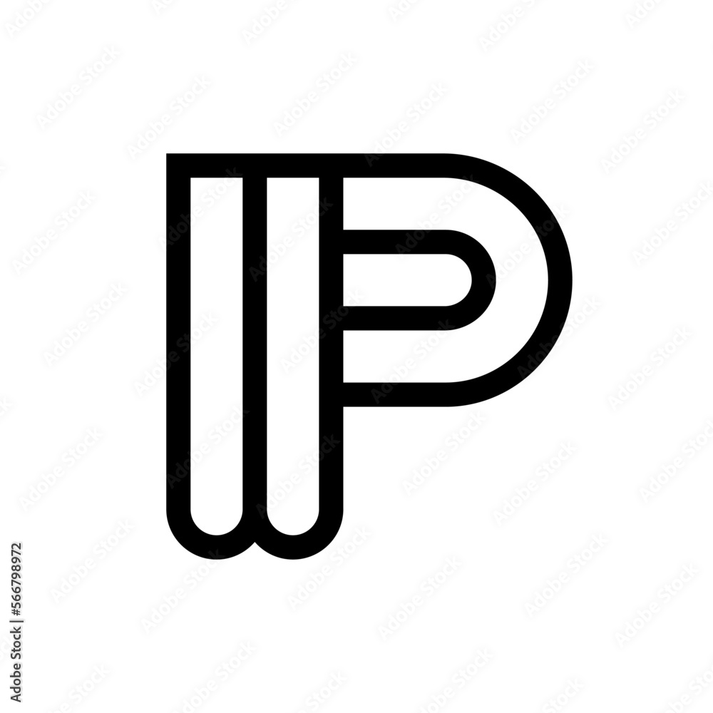 Letter PW or WP monogram logo Letter PW or WP monogram logo