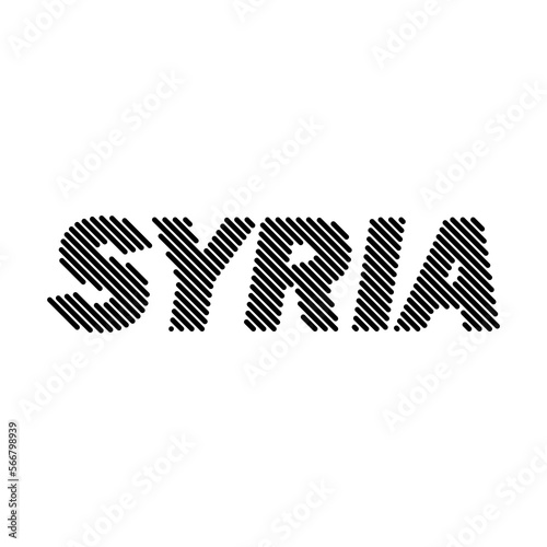 Syria country stripy shape sample design-line