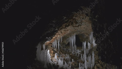 Beautiful stalactites from cave Baradla in Aggtelek