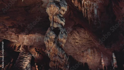 Stalactite geological attraction in Baradla cave in Aggtelek Hungary photo