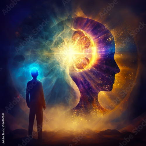 illustration spiritual teacher on the astral plane