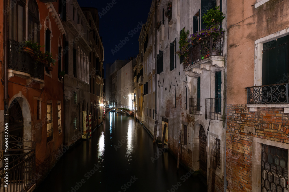 Venice canals and streets at night Venice canals and streets at night