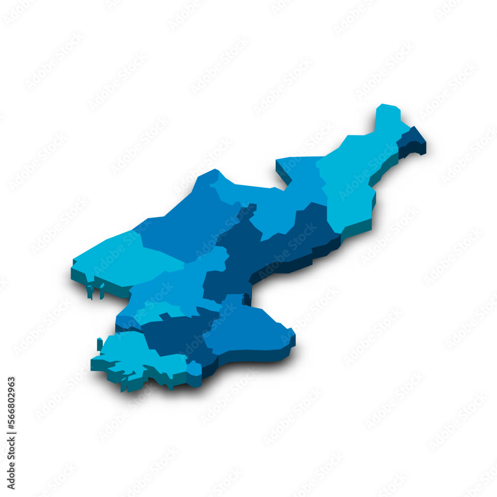 Fototapeta premium North Korea political map of administrative divisions