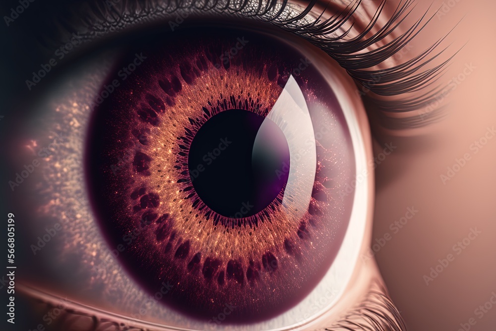 A close-up of a man's brown iris in macro is a modern classic for the ...