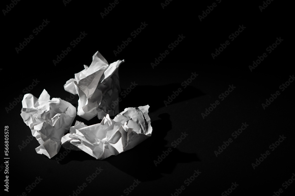 Fototapeta premium Crumbled white piece of paper