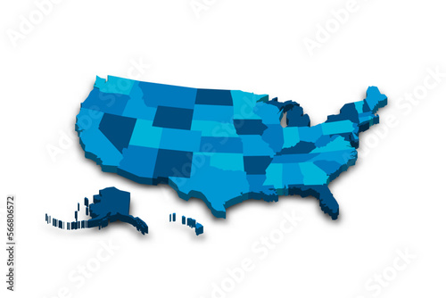 United States of America political map of administrative divisions