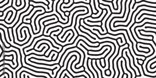 Abstract organic seamless pattern in black and white