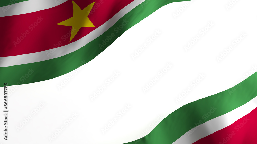 Naklejka premium national flag background image,wind blowing flags,3d rendering,Flag of Suriname
