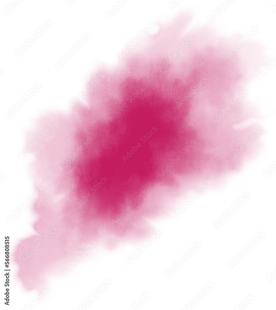 Watercolor smudge painting, abstract magenta stain splash, creative hand drawn art, popular brush stroke illustration with transparent background, for social media and invitation