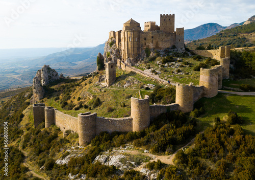 Famous fortress Castillo de Loarre in Navarre. Aragon. Spain photo