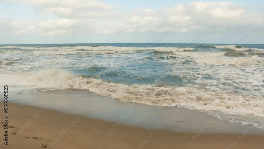 Sea Beach Waves Pan to Southbroom South Africa KZN footprints Sea Beach Waves Pan to Southbroom South Africa KZN footprints