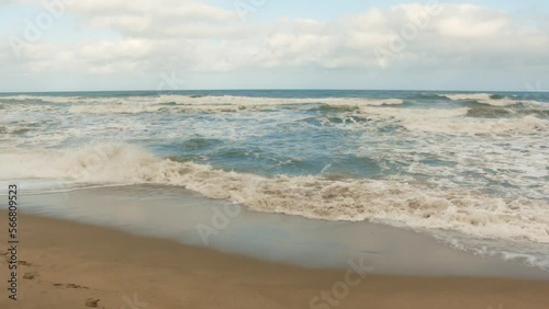 Sea Beach Waves Pan to Southbroom South Africa KZN footprints