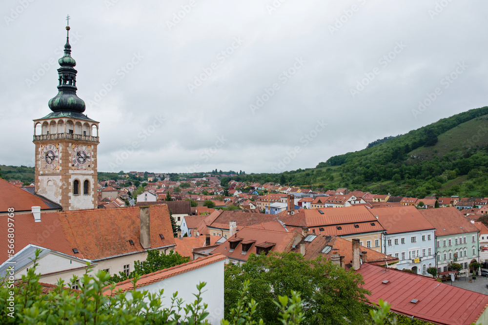 Mikulov Castle and old town centre, Czech Republic