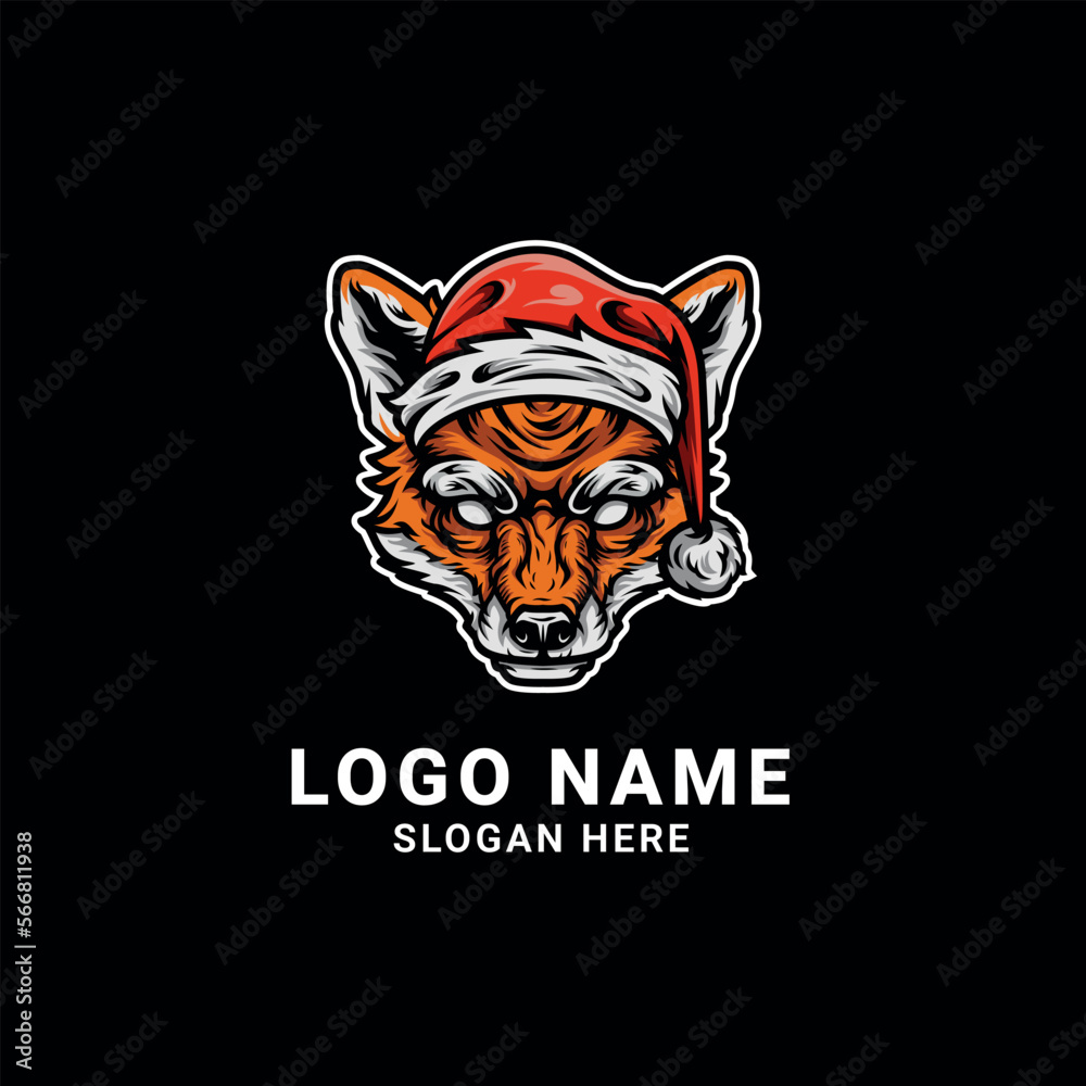 Fox Santa Graphic Logo Design Fox Santa Graphic Logo Design