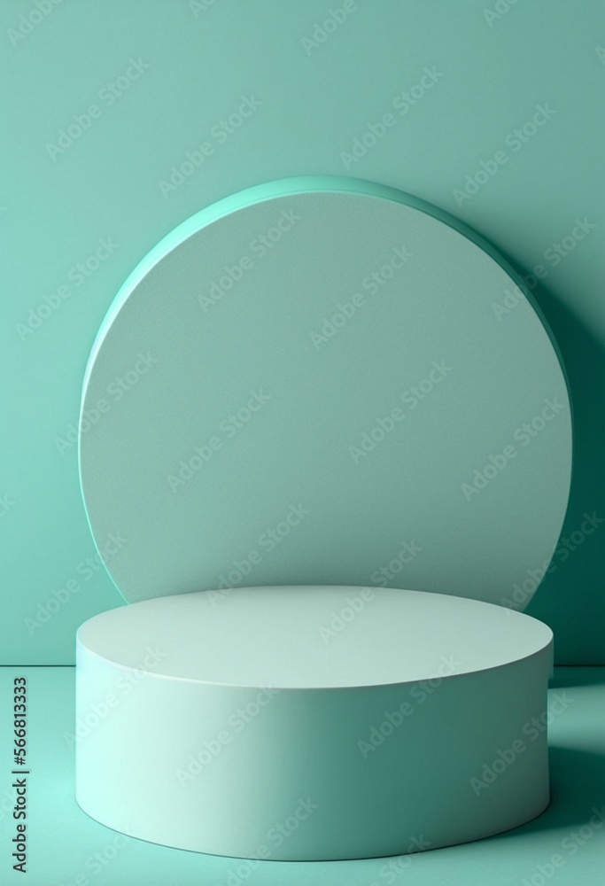 Podium for product advertisement or restaurant menus with colorful background, minimalist design Generative AI
