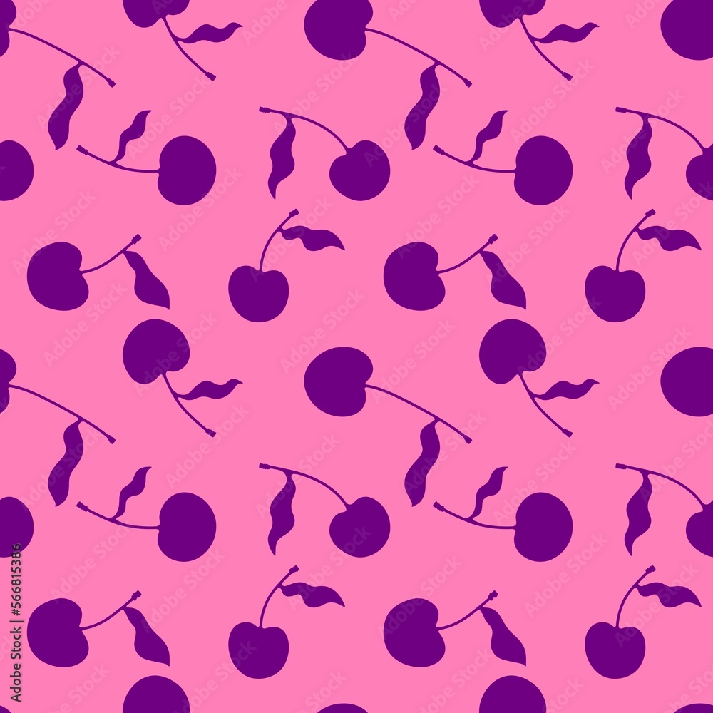 Cartoon fruit berries seamless cherry pattern for wrapping paper and fabrics and linens and kids clothes print Cartoon fruit berries seamless cherry pattern for wrapping paper and fabrics and linens and kids clothes print