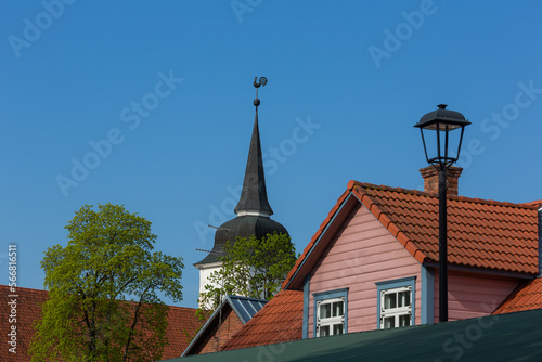 Fototapeta Naklejka Na Ścianę i Meble -  Streets of a small Baltic city on a sunny day