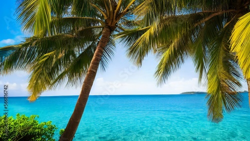 beach with palm trees © Nicko