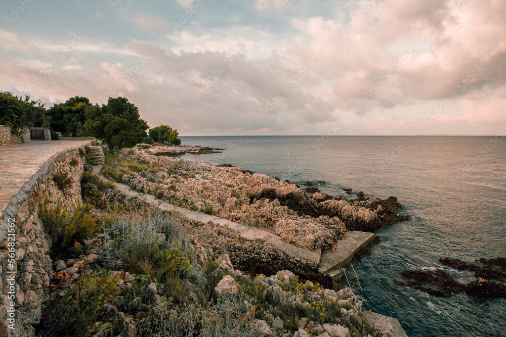 scenic coast between Zadar and split, Croatia, Europe...exclusive - this image is sold only on Adobe stock