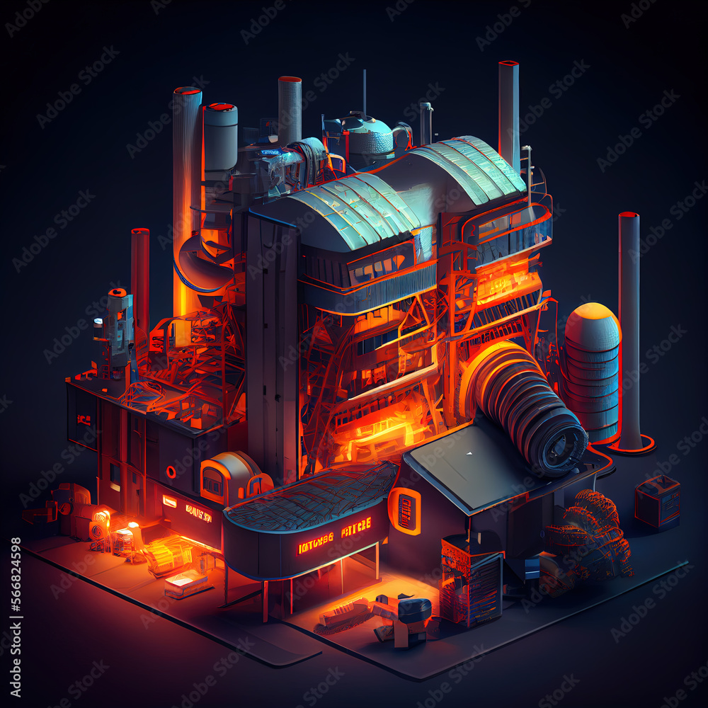 Smart factory industry 4.0 metaverse future. AI generated Stock