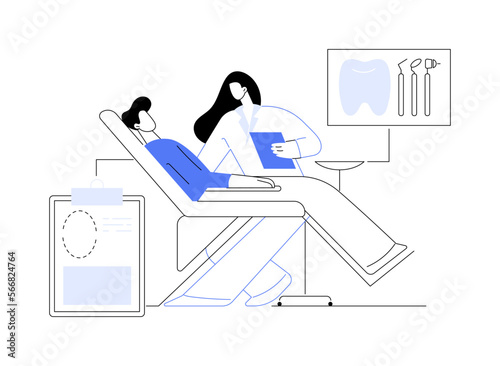 Dental treatment abstract concept vector illustration.