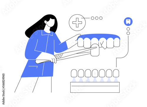 Dental veneers abstract concept vector illustration.