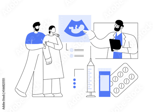 Infertility treatment abstract concept vector illustration.