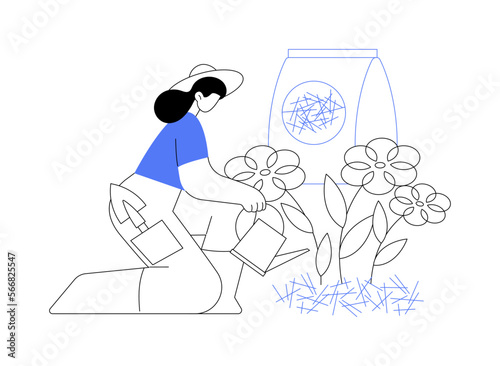 Mulching plants abstract concept vector illustration.