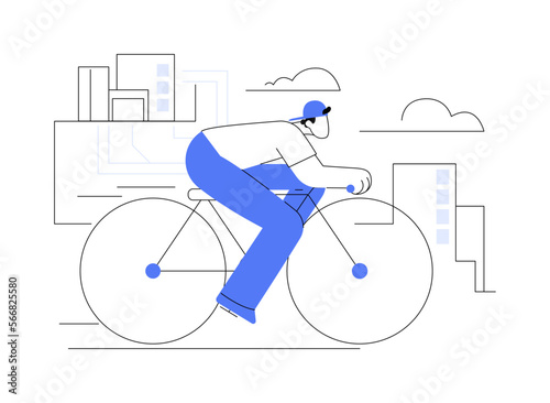 Road bicycle abstract concept vector illustration.