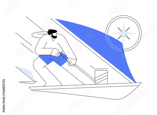 Sailing abstract concept vector illustration.