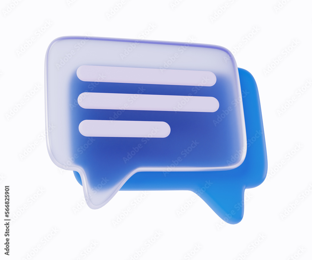 3d chat bubble icon illustration isolated with glass morphism style 3d chat bubble icon illustration isolated with glass morphism style