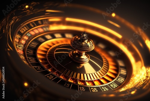 motion blurred Roulette Wheel, idea for gambling and casino concept, Generative Ai