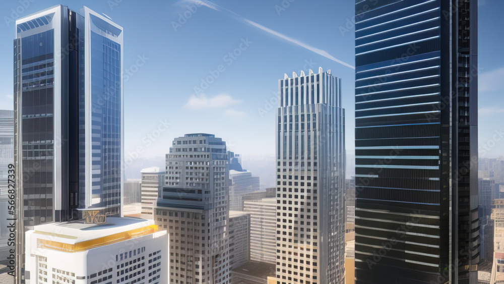 Fototapeta premium modern skyscraper in the city, Generative AI