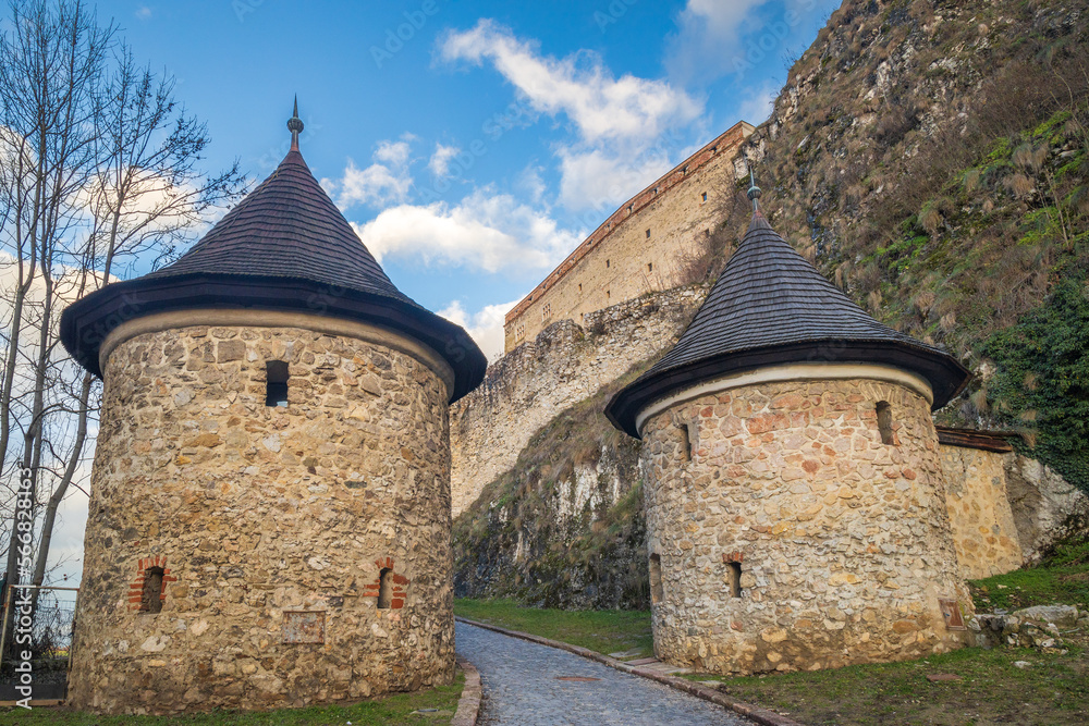 Entrance towers to The Trencin Castle in Slovakia, Europe.