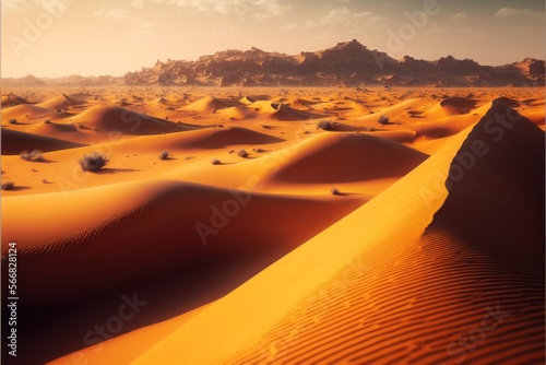 Desert. Landscape and scenery. Generative AI